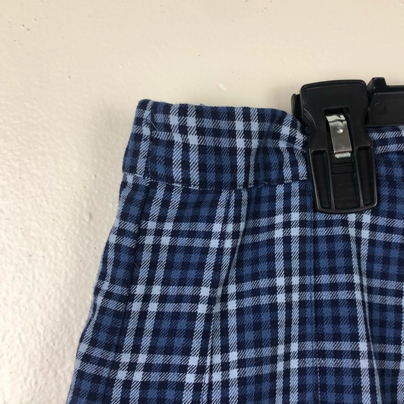 Aerie Mini Blue Gingham Pleated Skirt - Picture 2 of 5